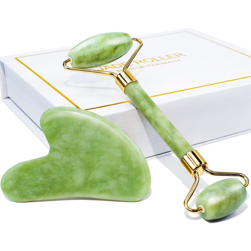 Yeşil Gua Sha + Jade Roller Set